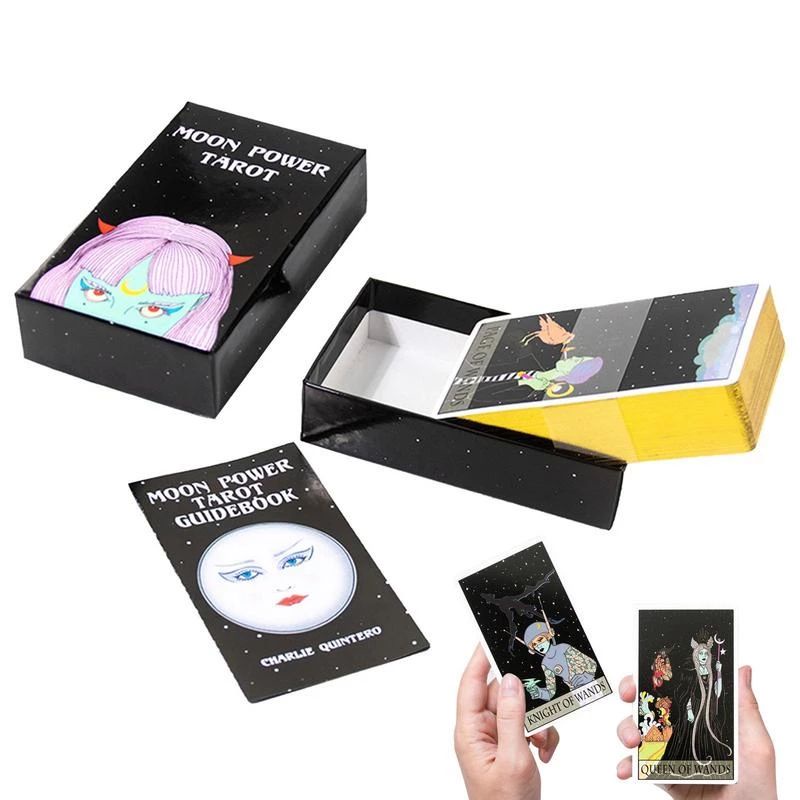Bộ Bài Moon Power Tarot, Hộp Cứng, Thẻ Mạ Màu Vàng