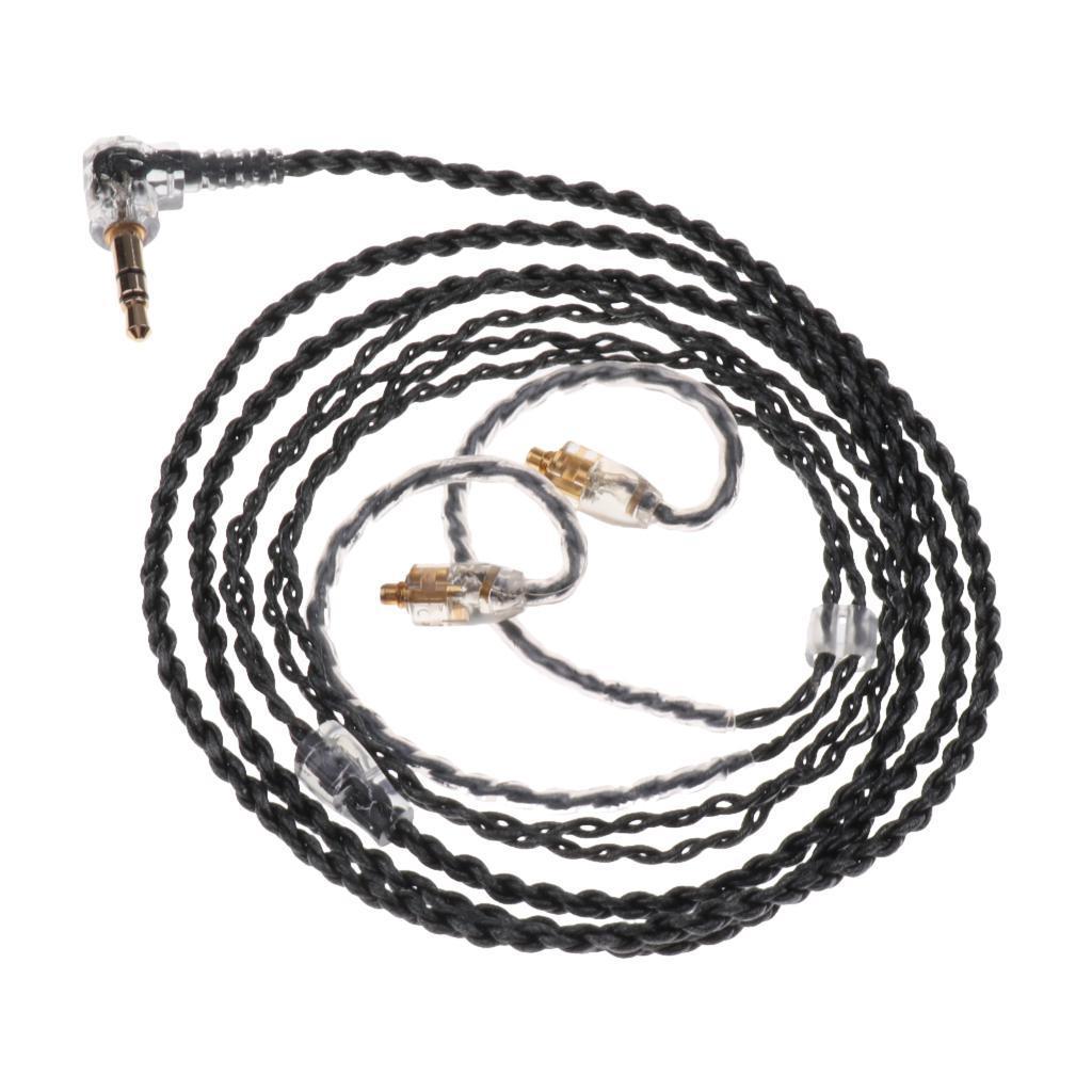 1.2M Transparent Black MMCX Upgrade Audio Cable for Shure Pin Series 535/215