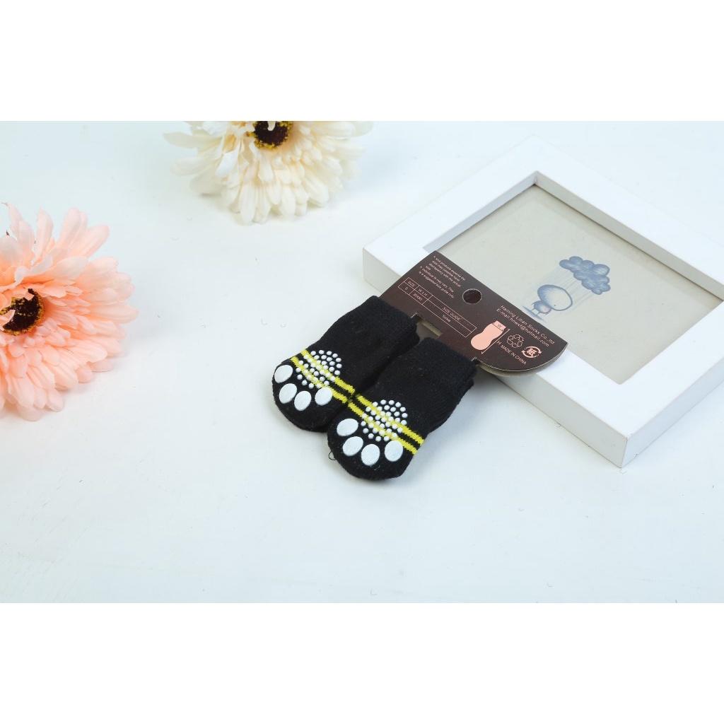 Set 4 đôi vớ dệt kim mềm mại chống trượt hình chú chó hoạt hình dễ thương