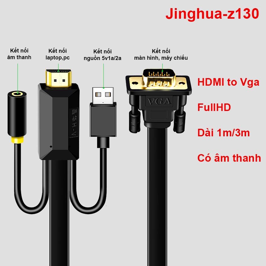 Cáp chuyển HDMI sang VGA có âm thanh - HDMI to VGA Jinghua z130 - Hồ Phạm