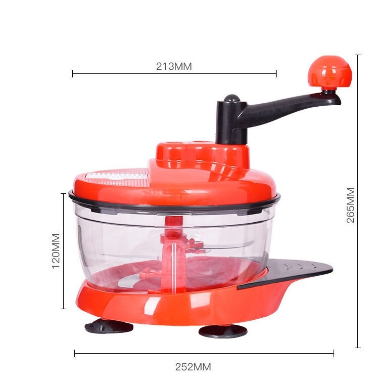 Máy cắt thái rau củ, xay thịt bằng tay K1885 đa chức năng cối lớn 2,5L, lưỡi dao inox 5 cánh, 3 tốc độ, thái sợi, thái lát, trộn, máy trộn bột - Hàng nhập khẩu