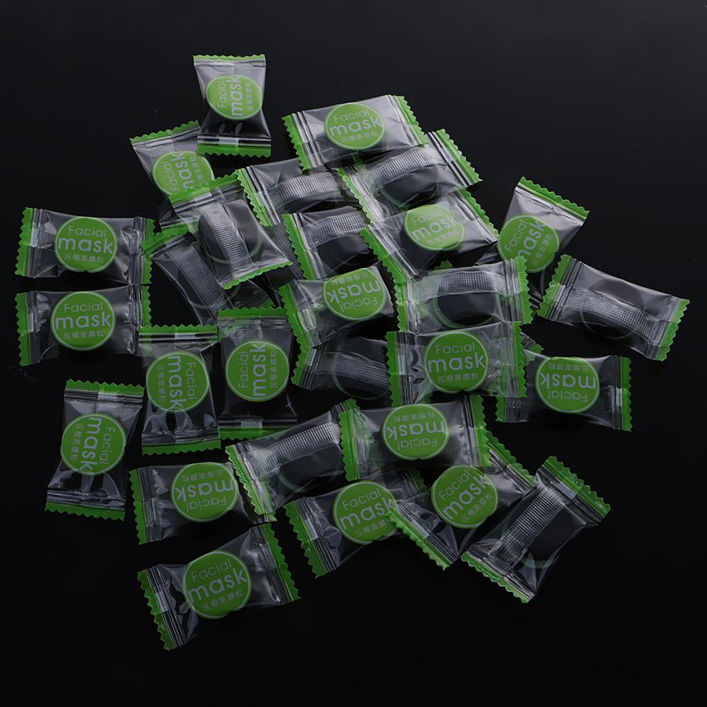 30 Piece Facial Natural Bamboo Charcoal Fiber Face Care DIY Compressed Mask Paper