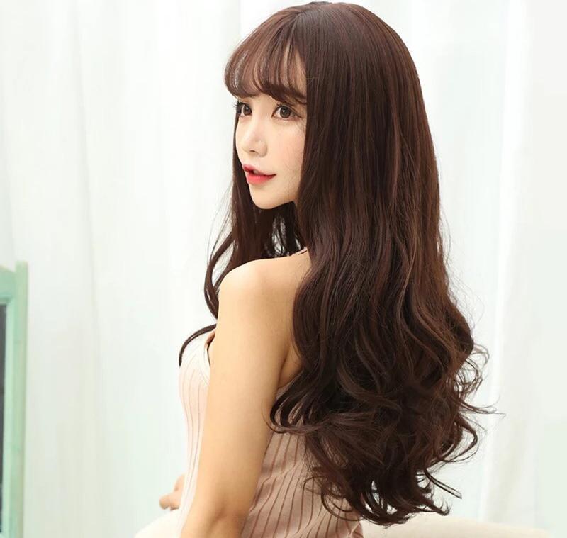 KÈM LƯỚI VÀ LƯỢC. Tóc giả nữ nguyên đầu dài, tóc giả nguyên đầu, giống tóc thật 100%, có rãnh da đầu, chất tơ cao cấp, chịu nhiệt tốt, bấm, uốn, duỗi, gội thoải mái.