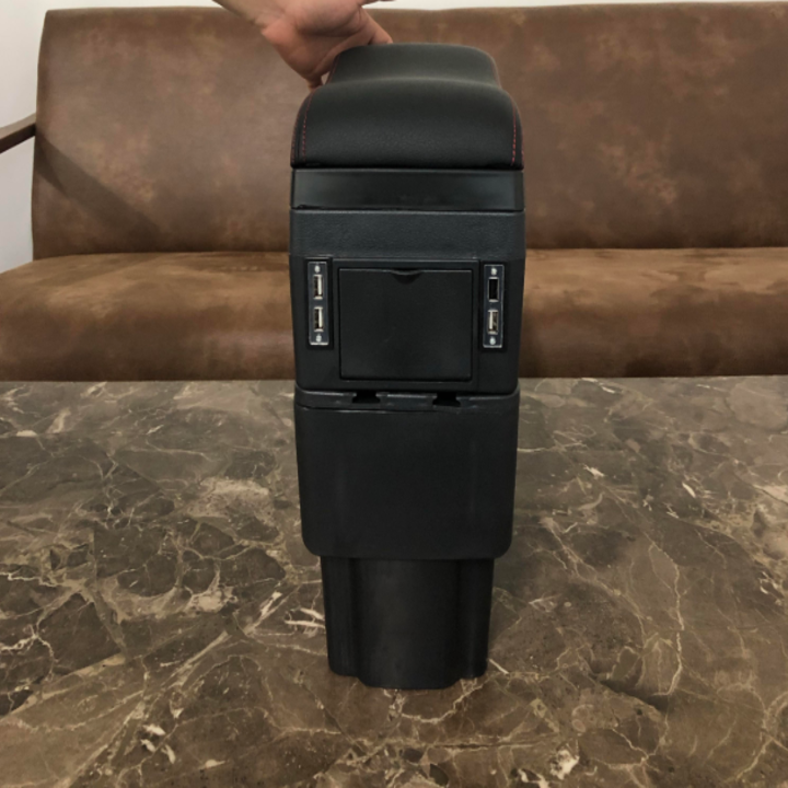 Hộp tỳ tay xe hơi Hyundai Accent 2014 - 2016 tích hợp 6 cổng USB, chất liệu nhựa ABS và da PU cao cấp
