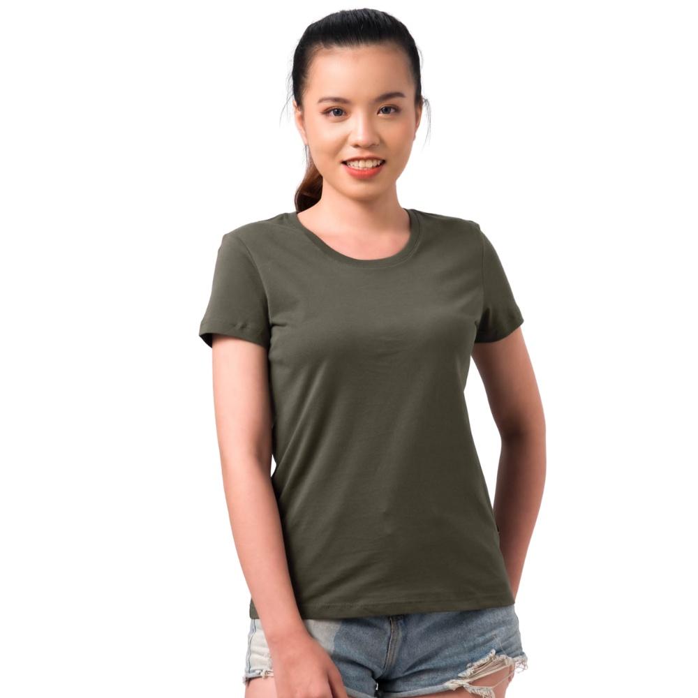 Áo Thun Nữ Cổ Tròn Màu THÔNG XANH Cá Tính, Chất Liệu 100% Cotton Cao Cấp, Mềm Mịn, Thoáng Mát - Gold Rhino