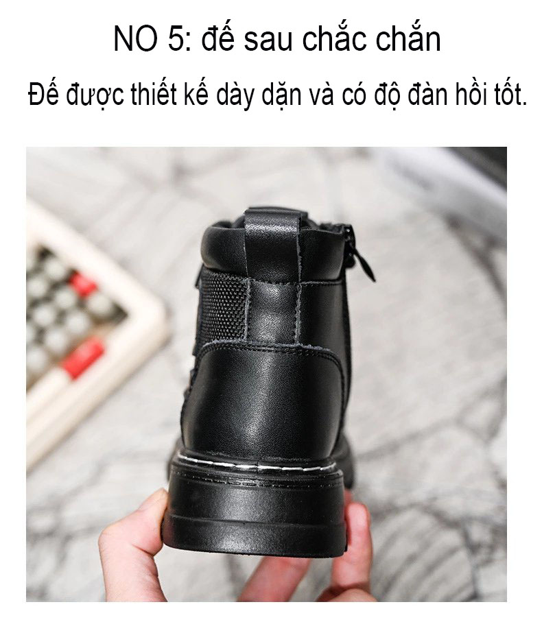 Giày da trẻ em nam nữ mùa thu mùa đông phiên bản Hàn Quốc mã AJ07