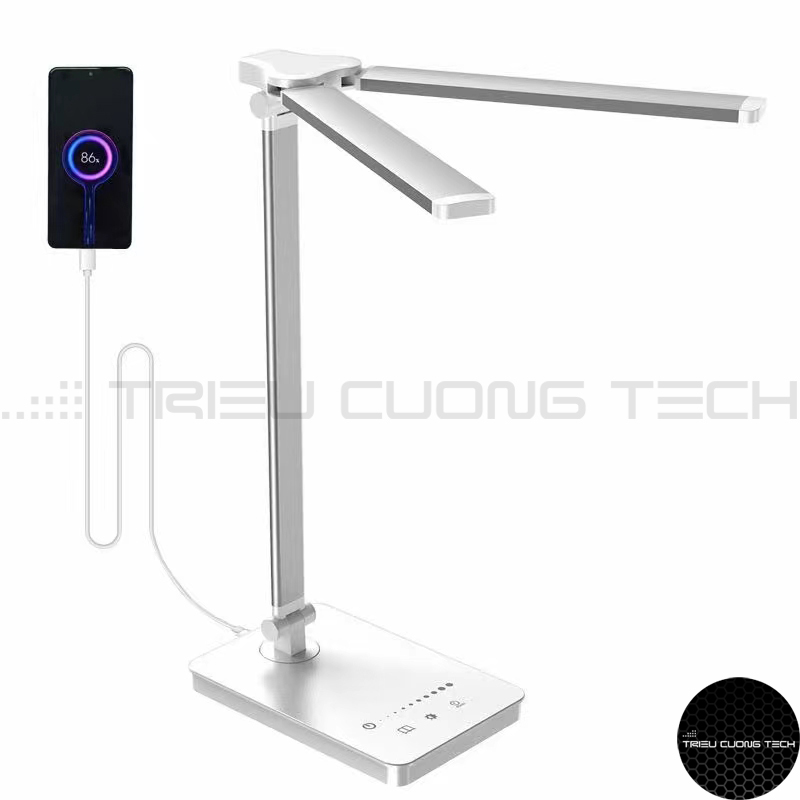 Đèn Bàn Học Led Đọc Sách Làm Việc Học Tập Bảo Vệ Mắt Chống Cận - 2 Trục Đèn Chiếu Sáng - Gấp Gọn Tiện Lợi