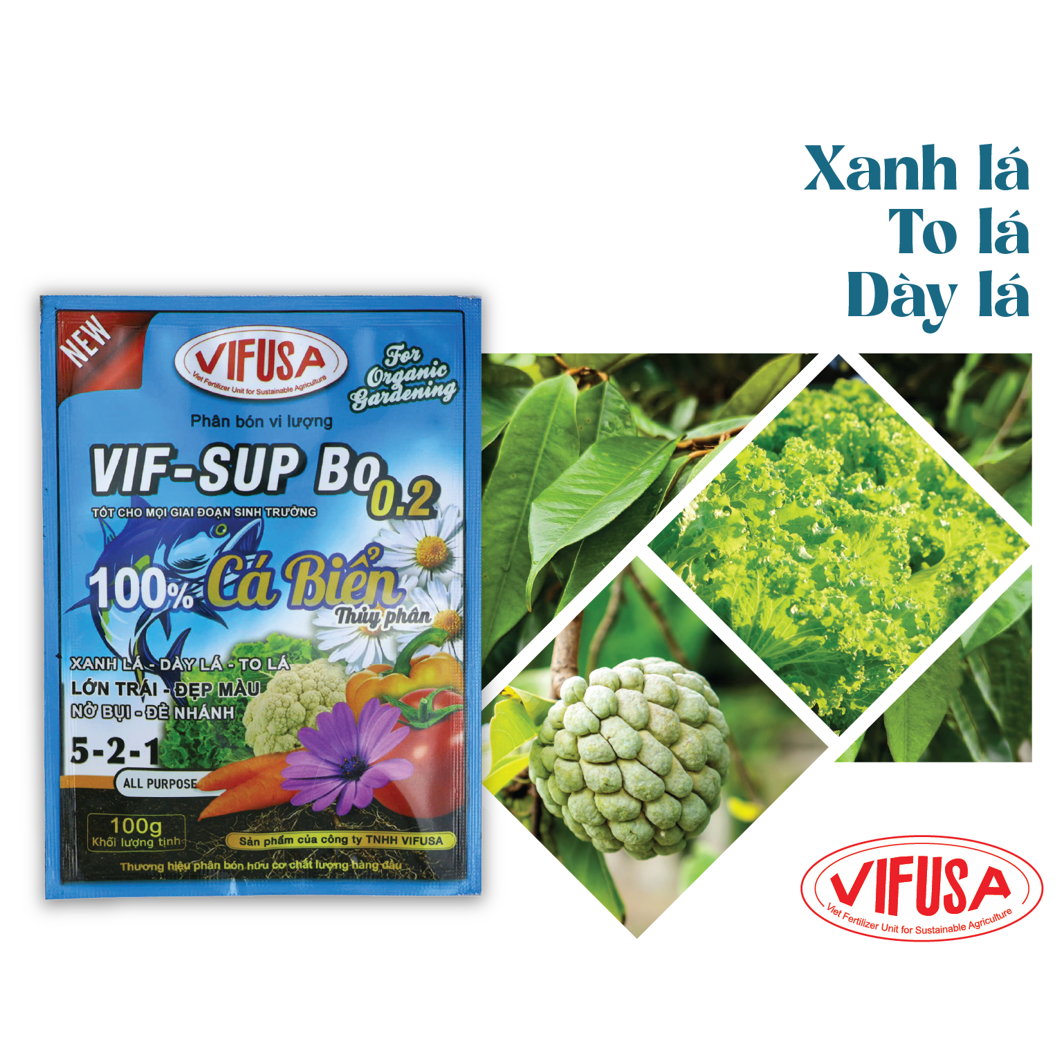 VIF-SUP Bo 0.2 - Phân bón đạm cá gói 100g