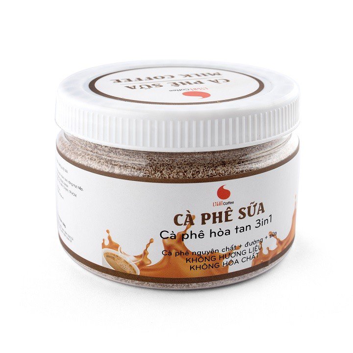 Cà phê sữa 3in1 không hóa chất, pha uống ngay Light Coffee - hũ 230g