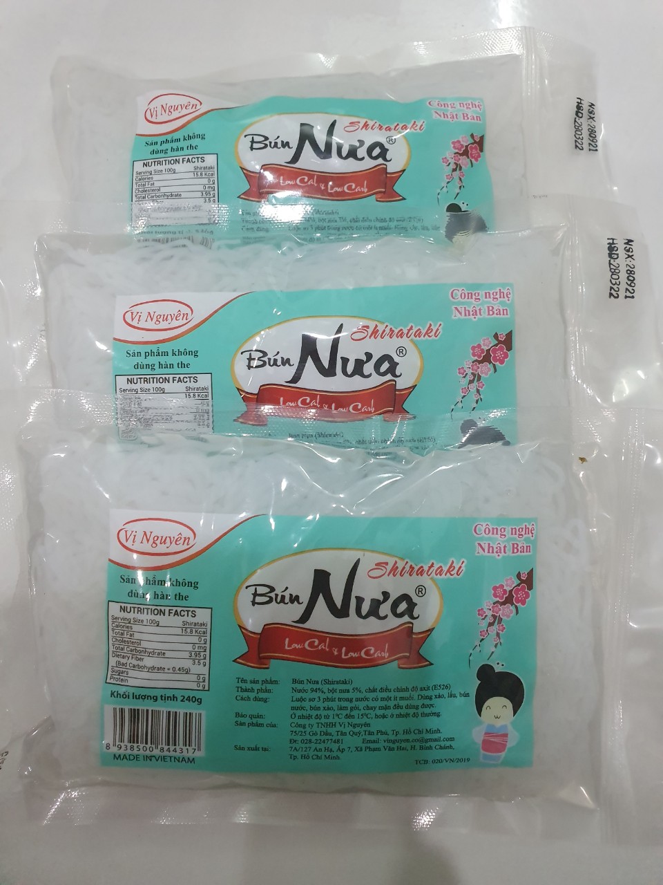 Combo 2 Gói Bún Nưa 1 Gói Mì Nưa Vị Nguyên 240Gram