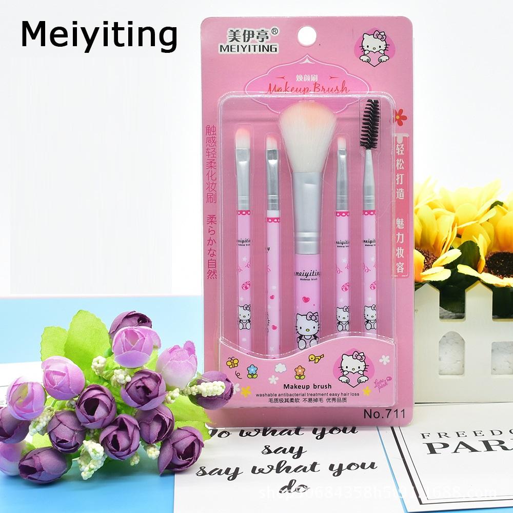 Bộ 5 Cọ Trang Điểm KITTY MEIYITING Loại Vỉ Mới NO.711 - SẢN PHẨM TREND