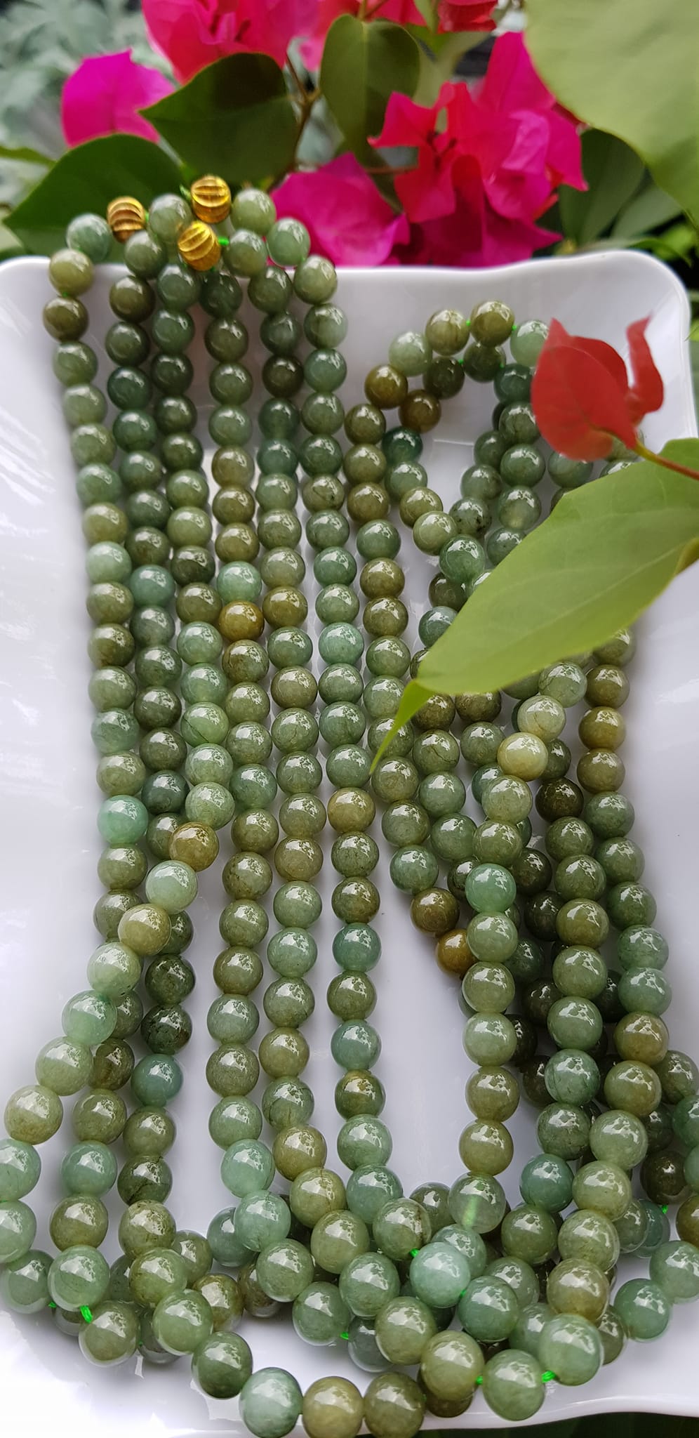 Vòng Chuỗi đeo Cổ hay niệm 108 hạt charm bi kiểu màu vàng Đá cẩm thạch tự nhiên Chuỗi cổ hạt size 7mm xanh ngọc dầu bóng mượt đẹp nữ đeo cổ nhẹ nhàng mát của đá tự nhiên tâm bình yên Món quà tặng Mẹ và người thân ý nghĩa và cho chính bản thân mình ạ