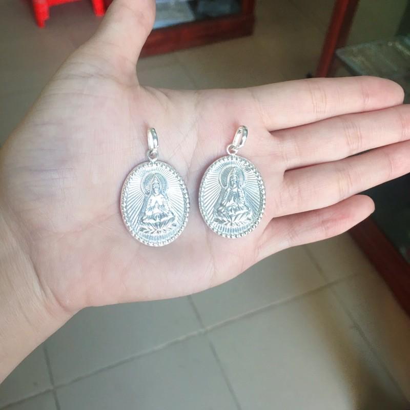 Mặt phật quan âm bồ tát chuẩn bạc ta cho người lớn và nam giới, kèm video và ảnh thật