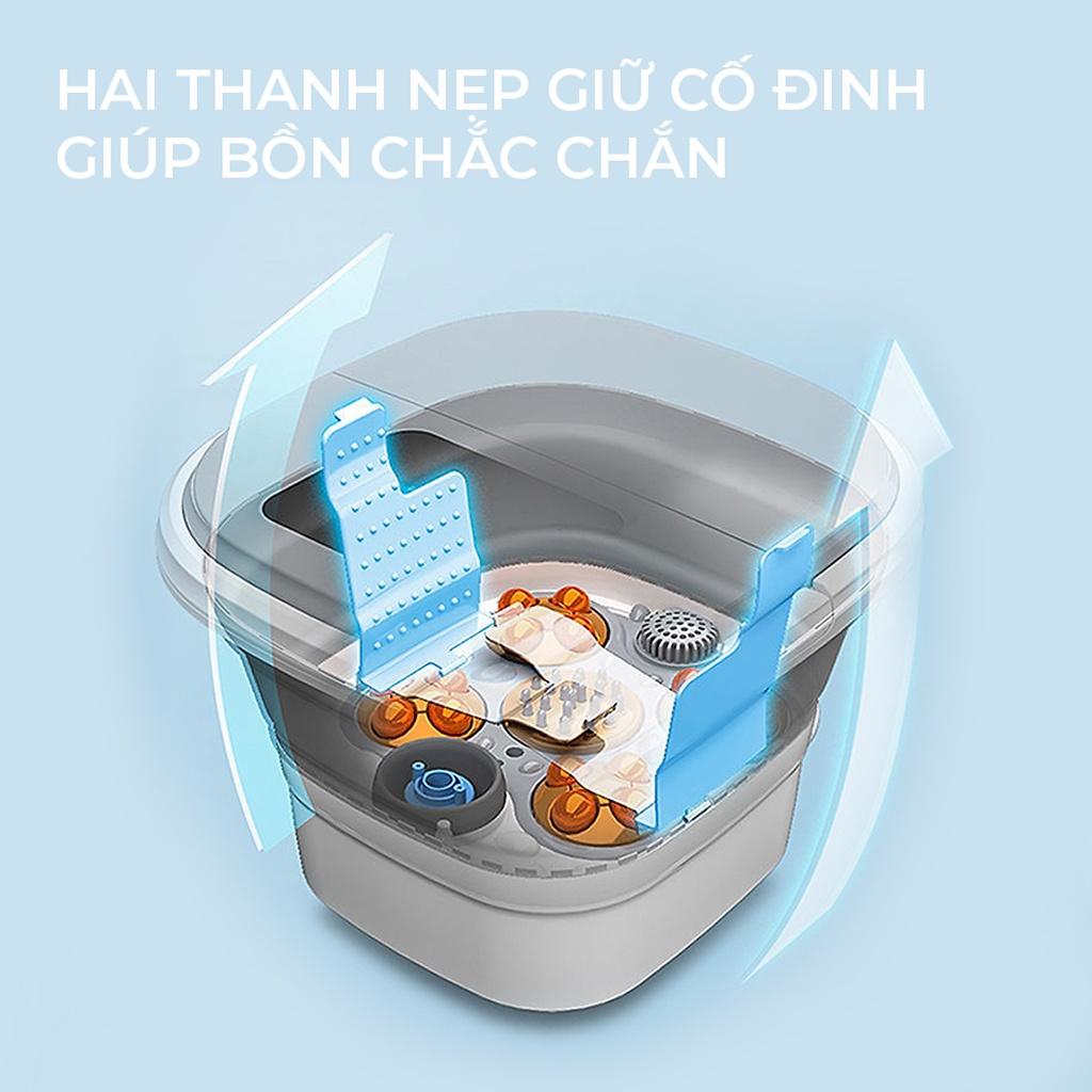 [Hàng Chính Hãng - BH 2 Năm]Bồn Ngâm Chân Massage Gấp Gọn SEKA SK-195 Con Lăn Tự Động Làm Nóng Và Giữ Ấm Nước, Có Điều Khiển Cầm Tay - Chậu Ngâm