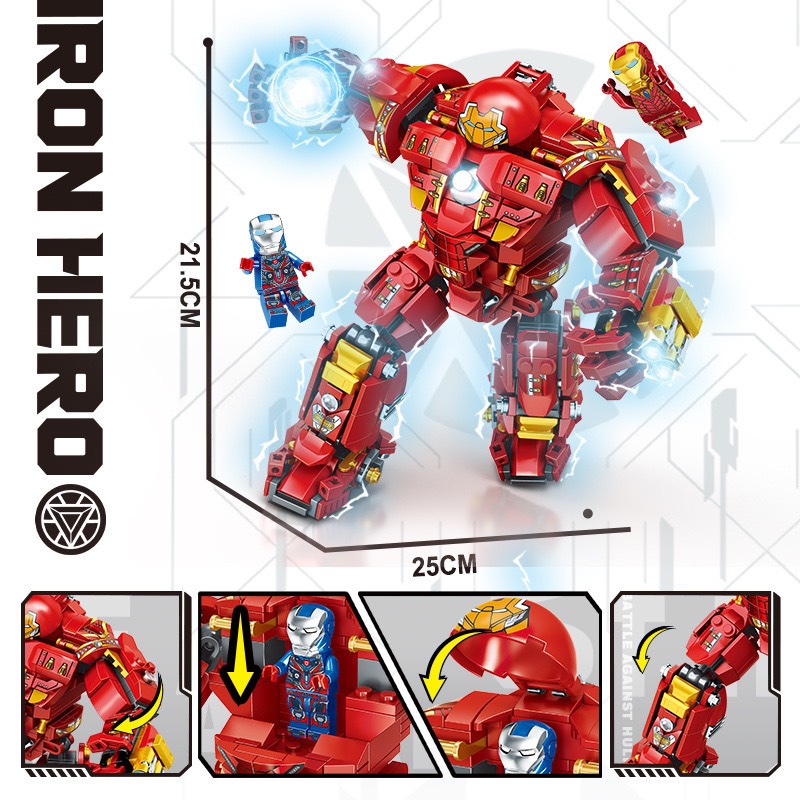 Lắp Ráp Xếp Hình Người Sắt Hulbuster Iron Man 586 chi tiết - Đồ Chơi Trẻ Em
