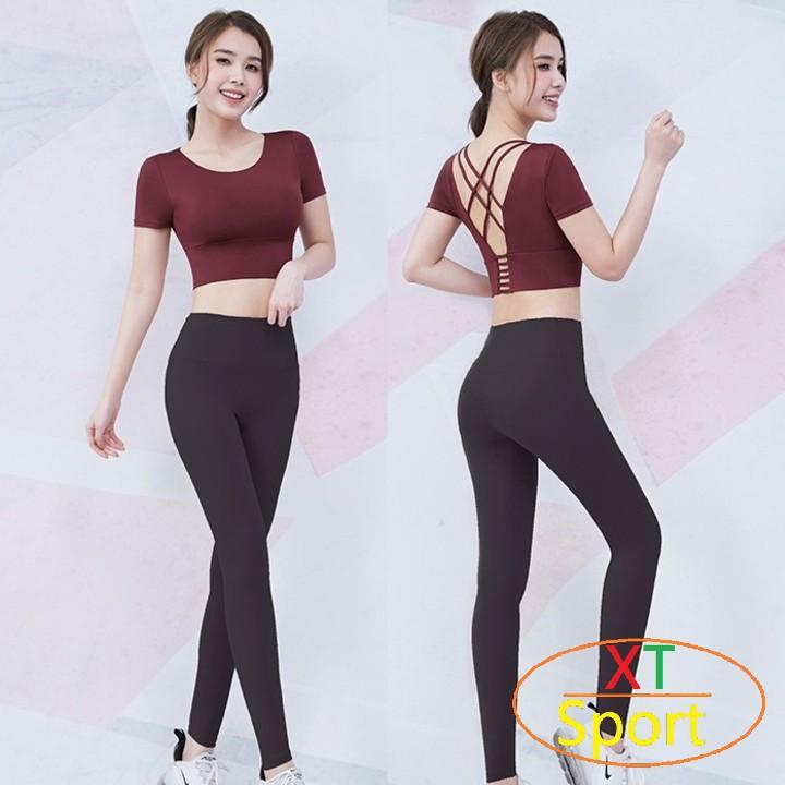 Bộ đồ tập gym yoga aerobic nữ quần áo tập gym yoga aerobic nữ dáng đẹp quần dài co giãn 4 chiều