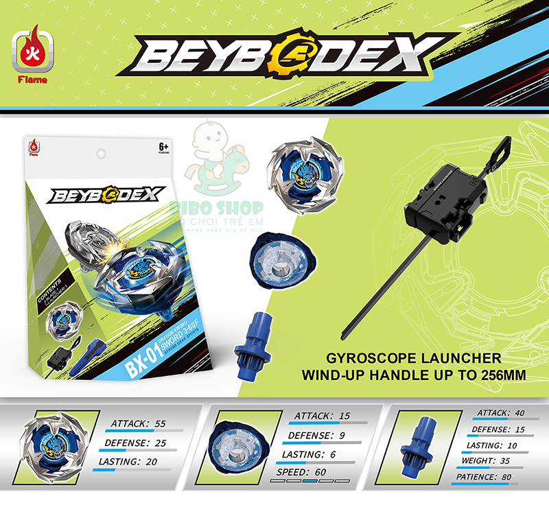 Con Quay BeybladeX BX01 - Starter Dran Sword 3-60F | Beyblade BX01 là một loại Beyblade tấn công