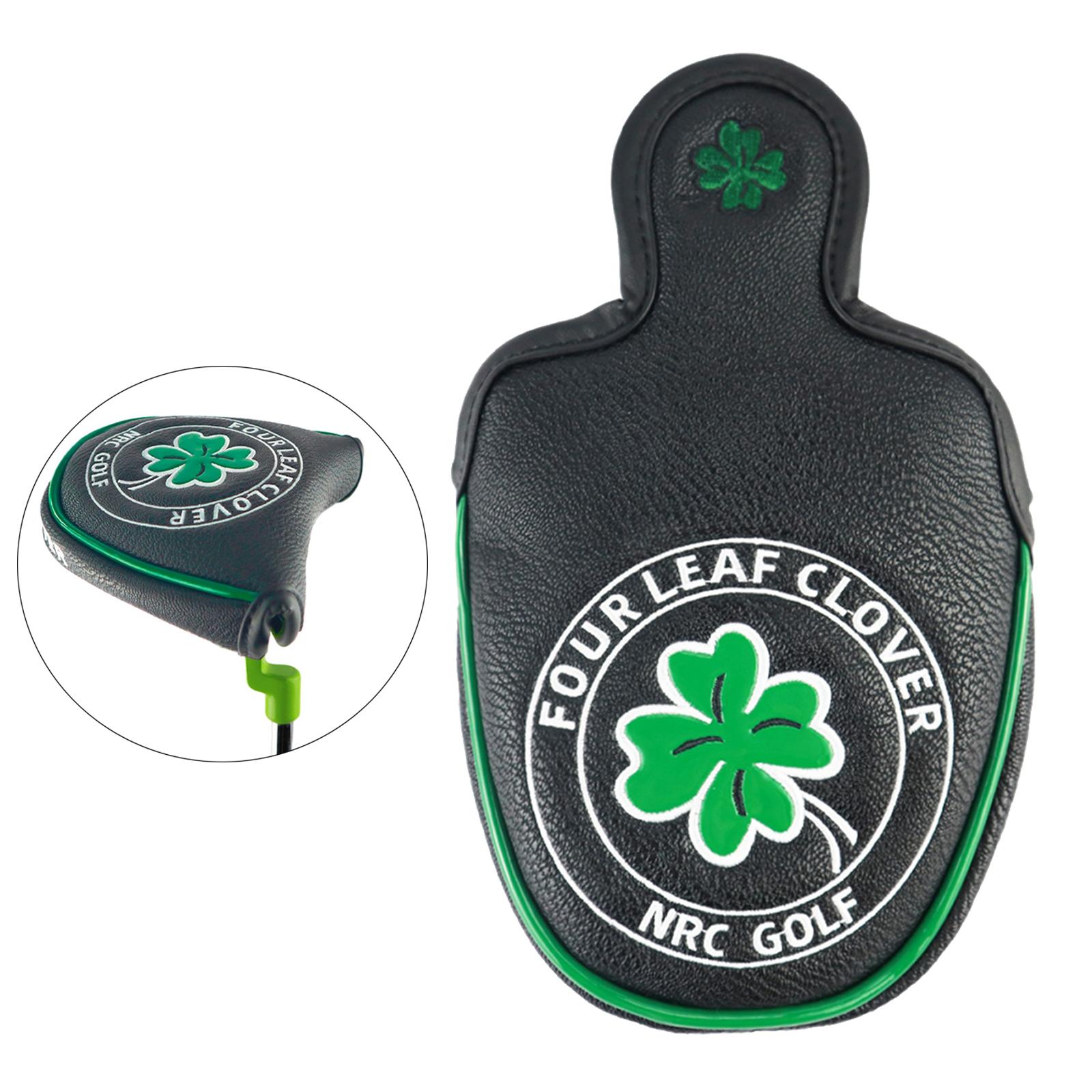 Pu Golf Putter Cover Half Mallet Head Cover Club Head Protector Guard Black