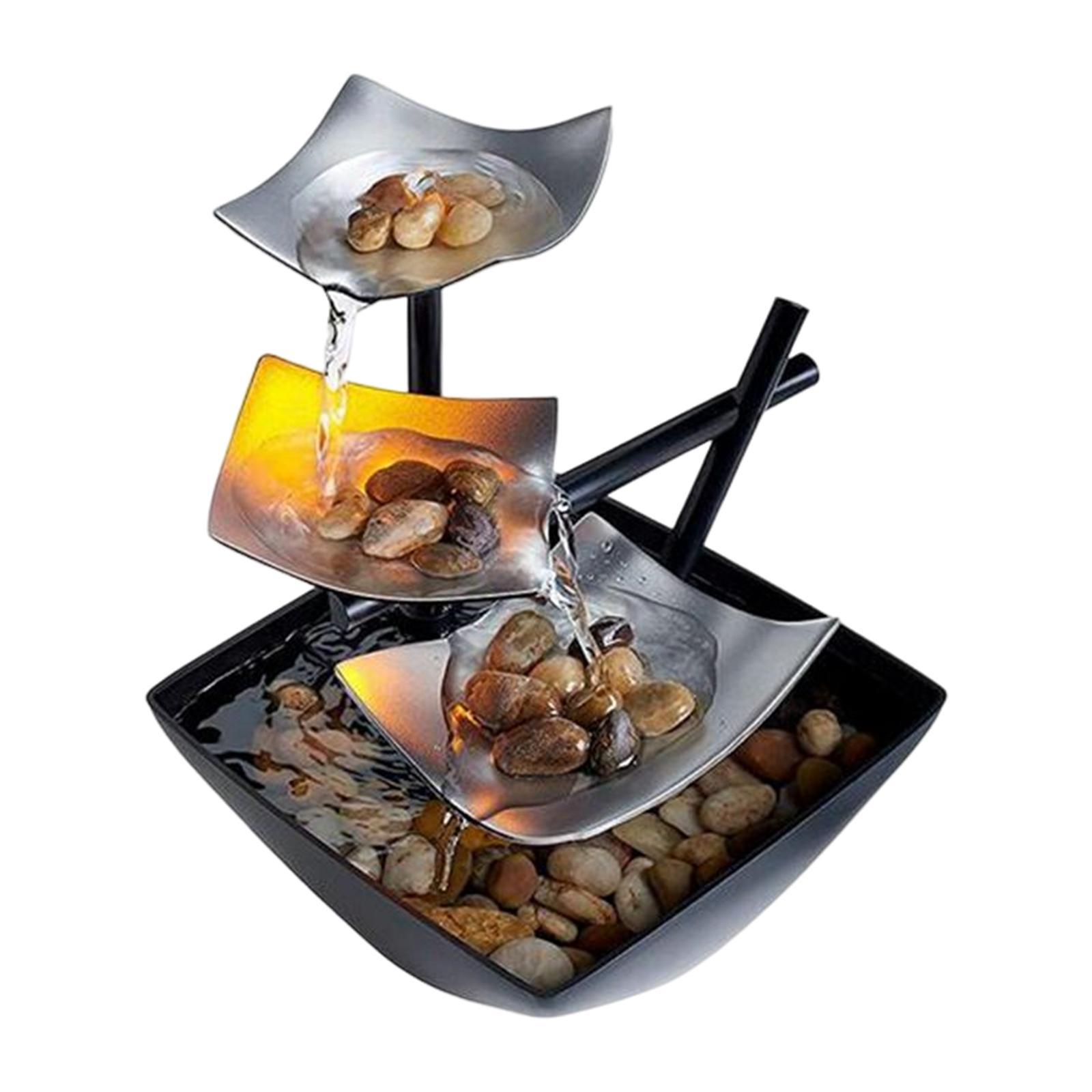 Relaxation Tabletop Fountain USB Powered with Pump Rocks for Feng Shui Decor