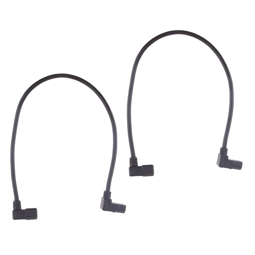 2x IEC C14 to C13 Plug Converter Adapter Extension Power Angled Cable 60cm