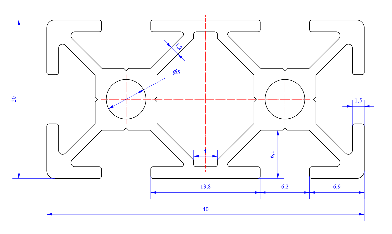 Nhôm định hình 20x40 - Miễn phí cắt theo kích thước yêu cầu