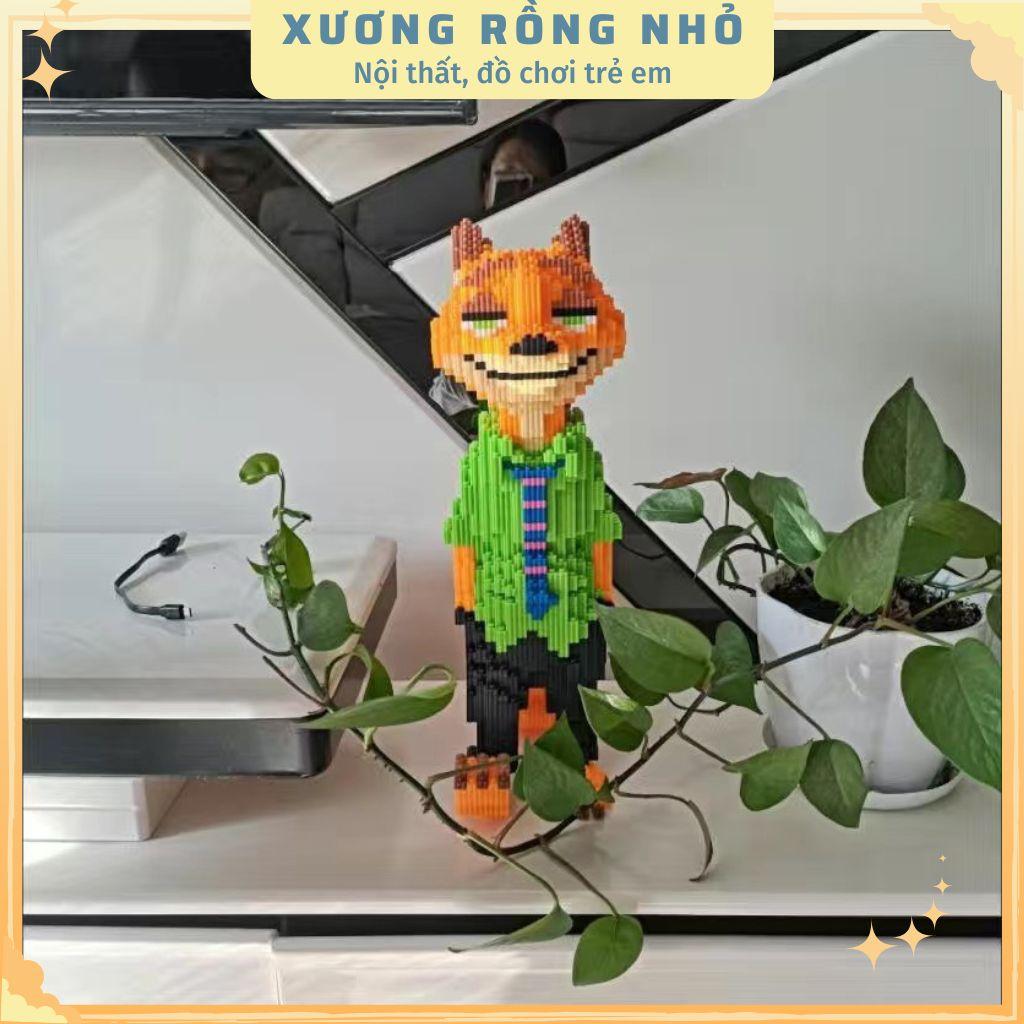 Xếp hình lego cáo nick và thỏ zootopia judy cỡ lớn size to 42cm đồ chơi xếp hình nano 3d cho bé chuẩn mẫu có sẵn