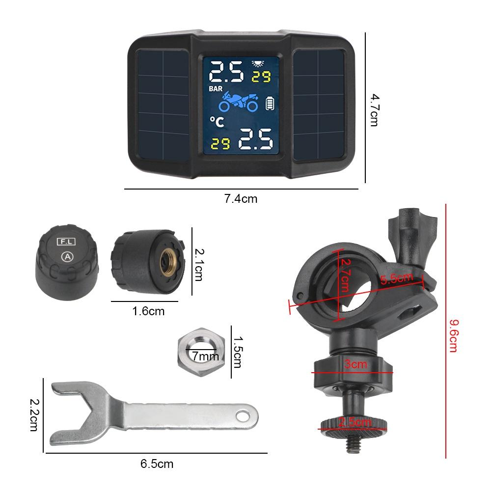 Hệ thống cảnh báo áp suất lốp xe máy USB 2 cảm biến ngoài