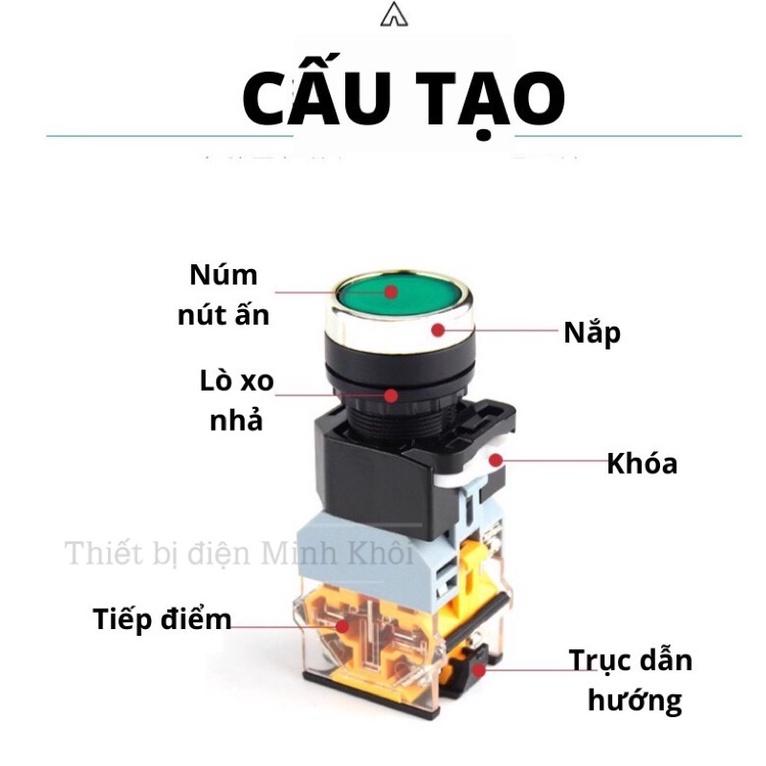 Nút nhấn nhả có đèn phi 22,nút nhấn tủ điện LA38 chống nước