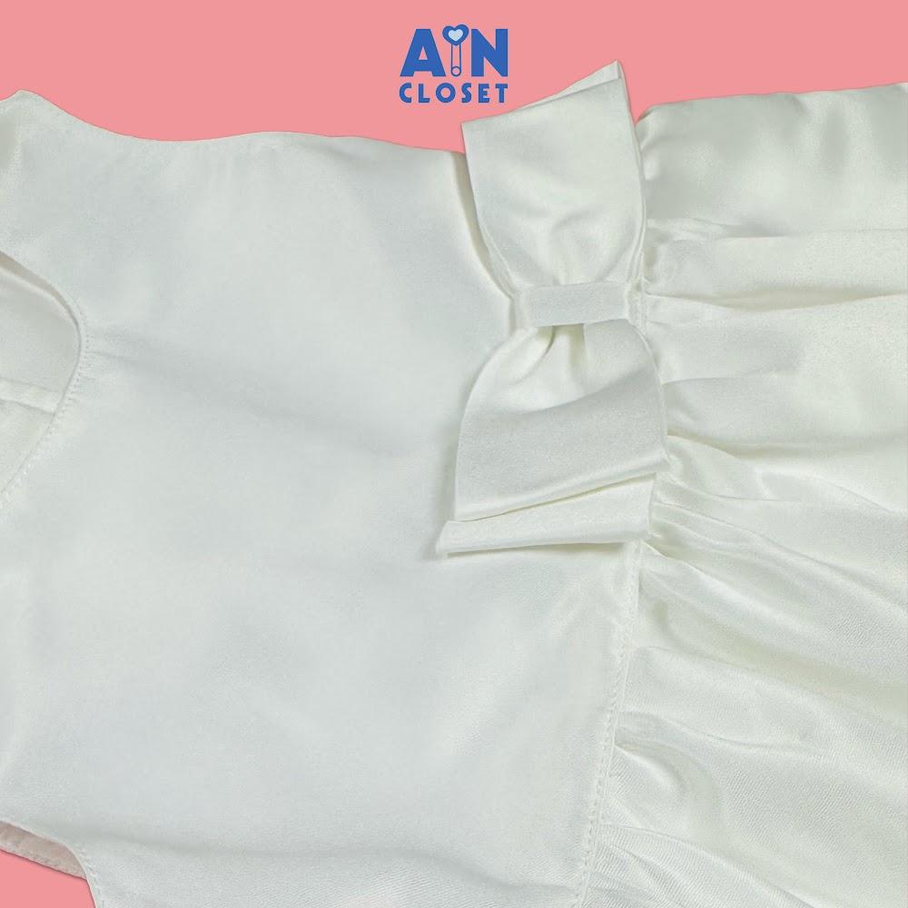 Đầm công chúa bé gái họa tiết Trắng Trơn Tafta lụa - AICDBGBDKYV5 - AIN Closet