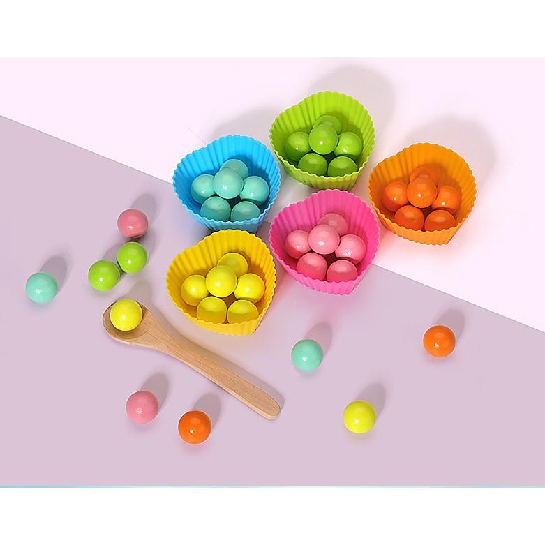 Bộ Giáo Cụ Đồ Chơi Gỗ Đa Tính Năng Kết Hợp Câu Cá Gắp Hạt Xếp Hình Khối, Lắp Số Kèm Xâu Dây
