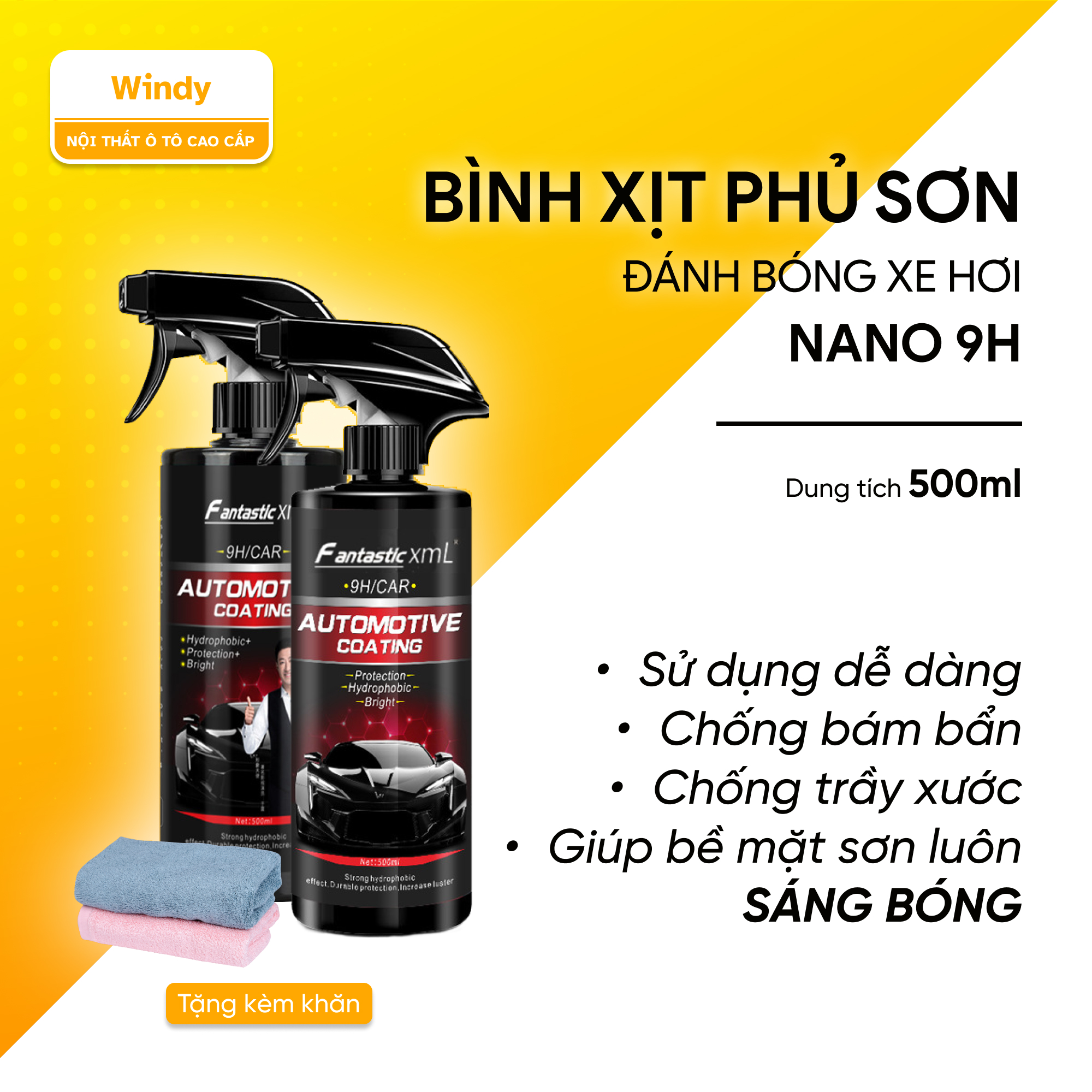 DẦU SÁP NANO CNJ PHỦ BÓNG XE Hơi Xe Máy hiệu quả