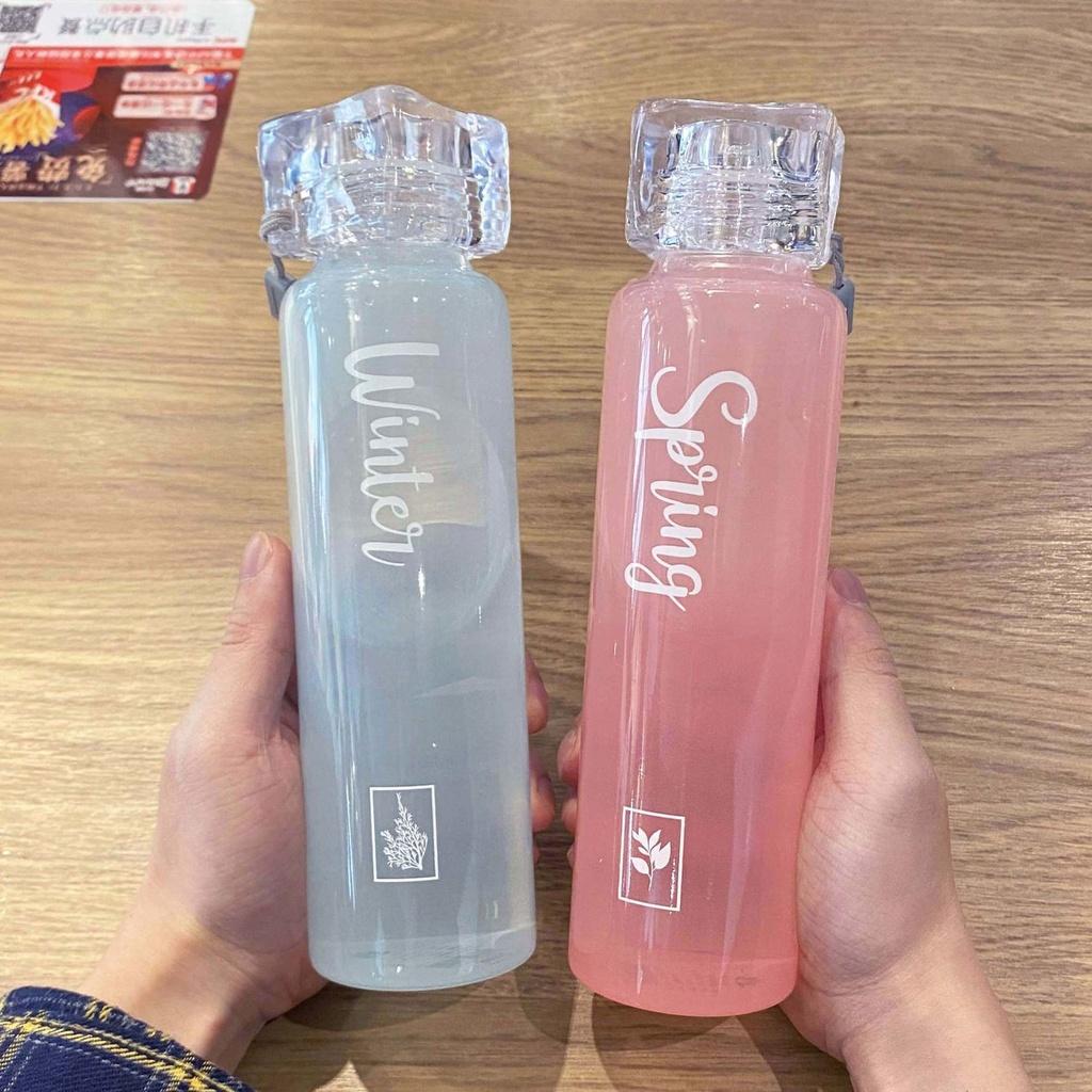 Cốc nước thủy tinh Phiên bản hàn quốc trong gió cốc tiện dụng thủy tinh chịu nhiệt thủy tinh borosilicat cao