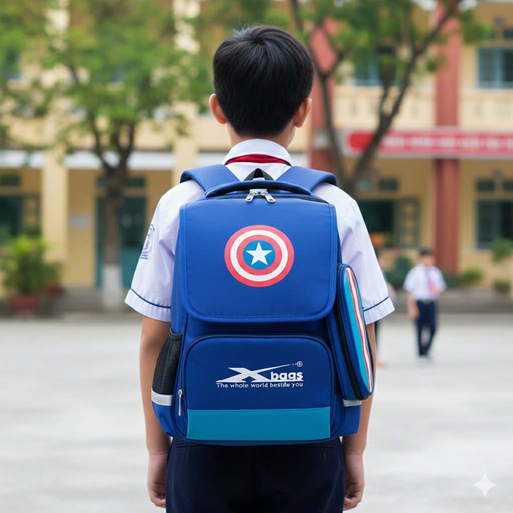 Balo học sinh nam cao cấp Xbags Power – Balo học sinh tiểu học nhiều ngăn, phong cách mạnh mẽ, hiện đại XB3117