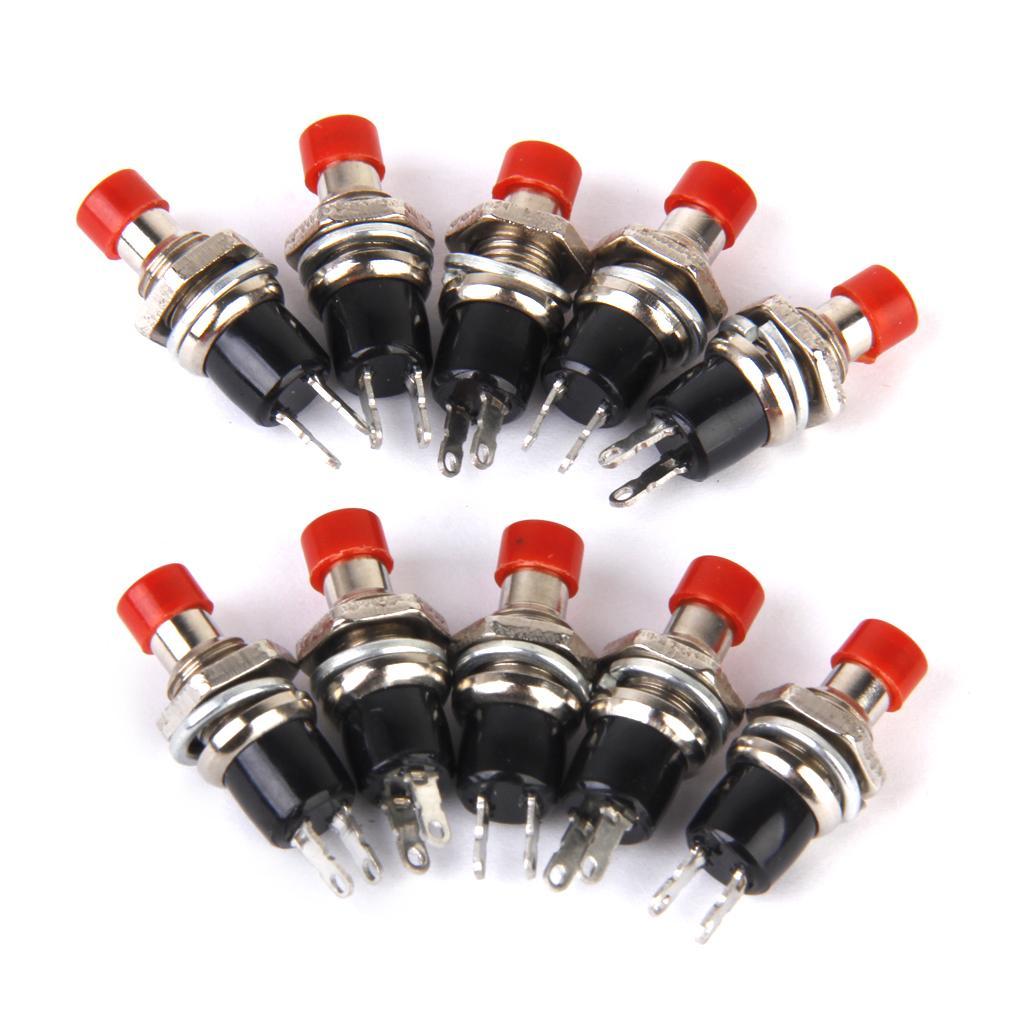 6-9pack 10x Mini Momentary Push Button Switch for Model Railway Hobby Red