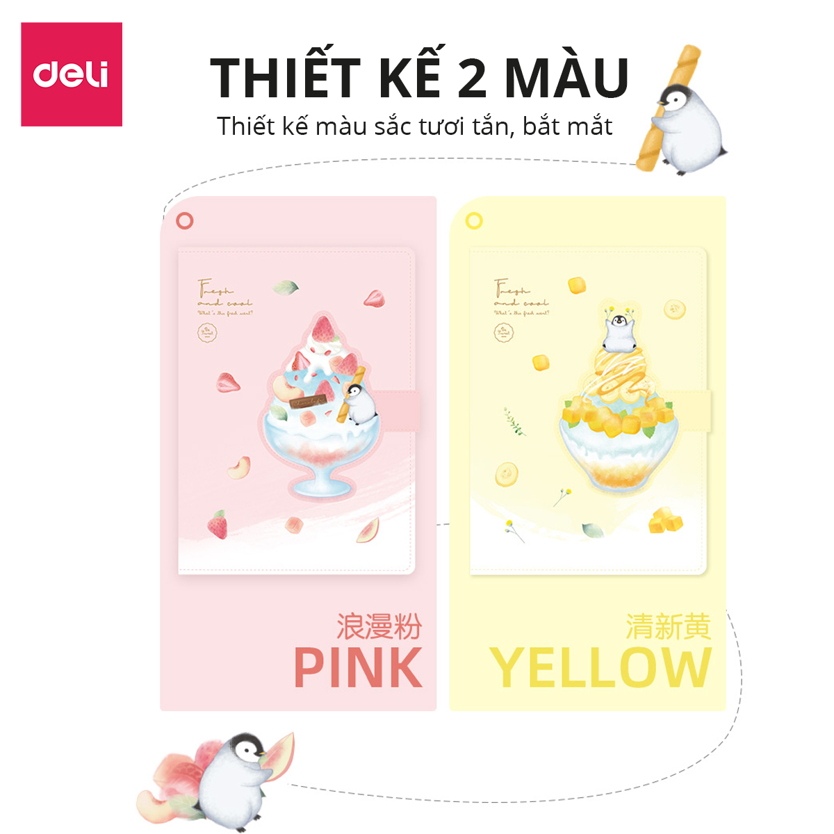 Sổ Tay Ghi Chép Bìa Da Cao Cấp 192 224 Trang 96 112 Tờ 80gsm Deli - Chống Nước Làm Quà Tặng Sang Trọng Phù Hợp Học Sinh Văn Phòng Sổ Kế Hoạch Planner - SZ044 SZ047