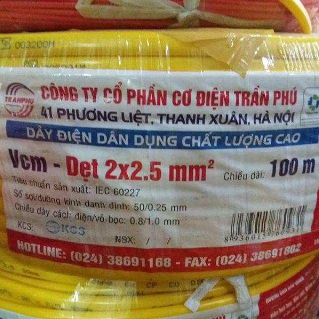 Dây Điện Đôi Trần Phú 2x1.0, 2x1.5, 2x2.5 Giá Bán Theo Mét (cắt theo yêu cầu)