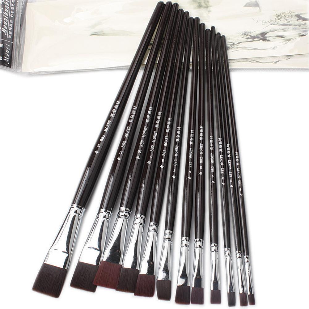 Bộ 6 cọ vẽ đầu phẳng chuyên nghiệp sơn dầu Acrylic cho nghệ thuật vẽ