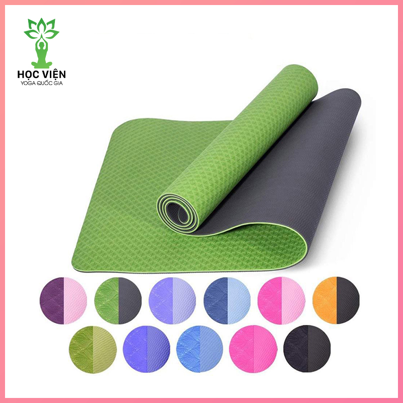 Thảm Tập Yoga 2 Lớp TPE 6mm Cao Cấp - YOGA QG, Có Lớp Lưới Chống Trơn Trượt, Mềm Mại, Thấm Hút Mồ Hôi Hiệu Quả, Hàng Chính Hãng