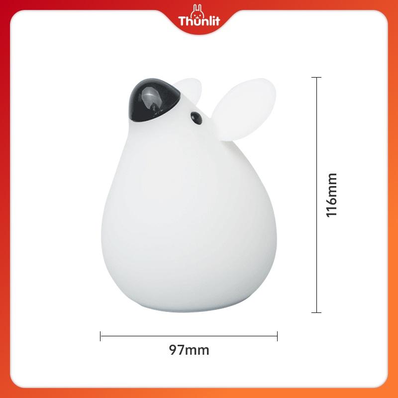 Đèn ngủ USB 1200mAh có thể sạc lại có thể điều chỉnh 2 nhiệt độ màu thiết kế hình con chuột dễ thương