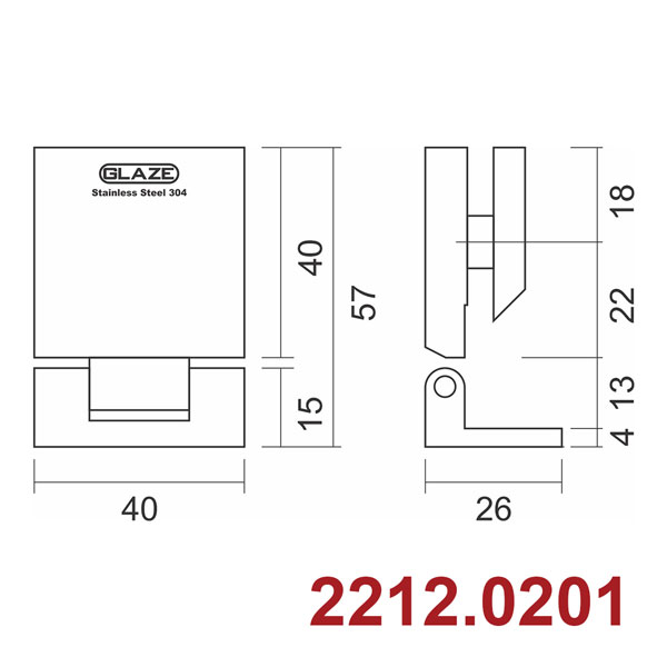 Bản lề kẹp kính 90o-2212