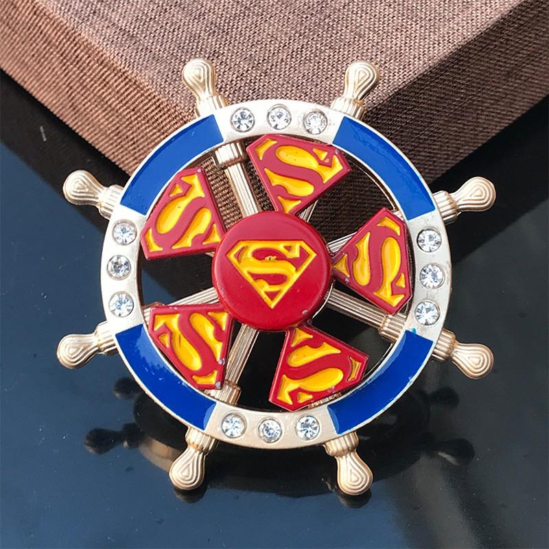 SPINNER Con quay ĐẦU LÂU SIÊU NHÂN NGƯỜI DƠI CÁNH BUỒM thép 2 tầng 2 chế độ quay kép