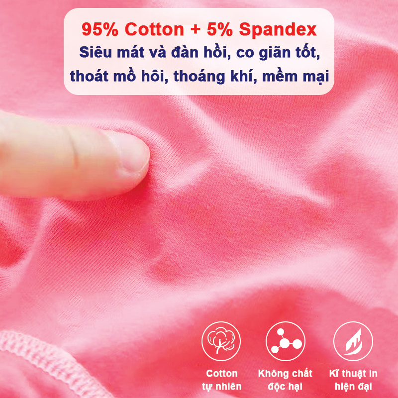 Quần lót cotton cho bé gái 2-12 tuổi chất cotton mềm thoáng khí co giãn tốt họa tiết đủ màu sắc đáng yêu – SC018