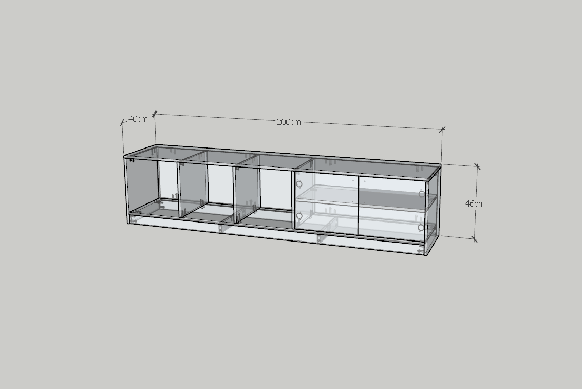 HAPPY FURNITURE , HEINEE - Kệ TV 2 cửa mở, KTV_069 , 200cm x 40cm x 46cm DxRxC, sản phẩm phổ thông