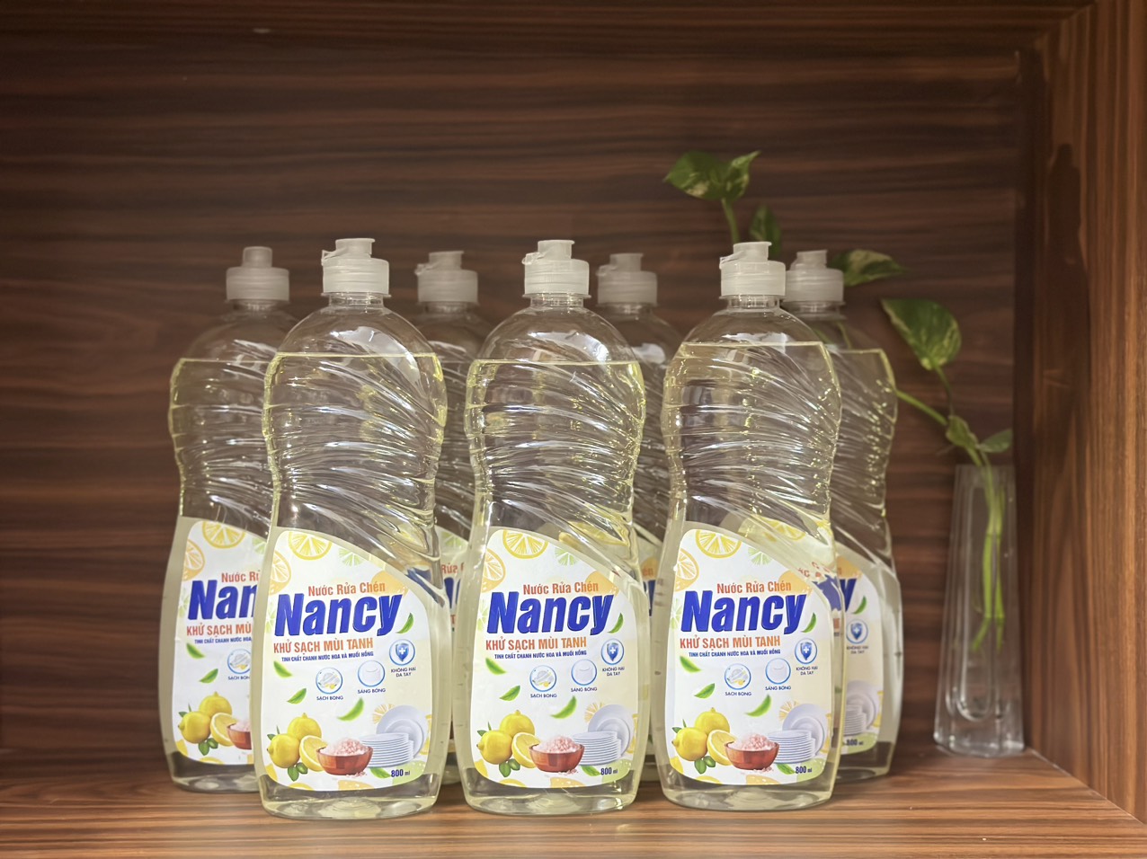 Nước rửa chén hương chanh nước hoa và muối hồng 800ml