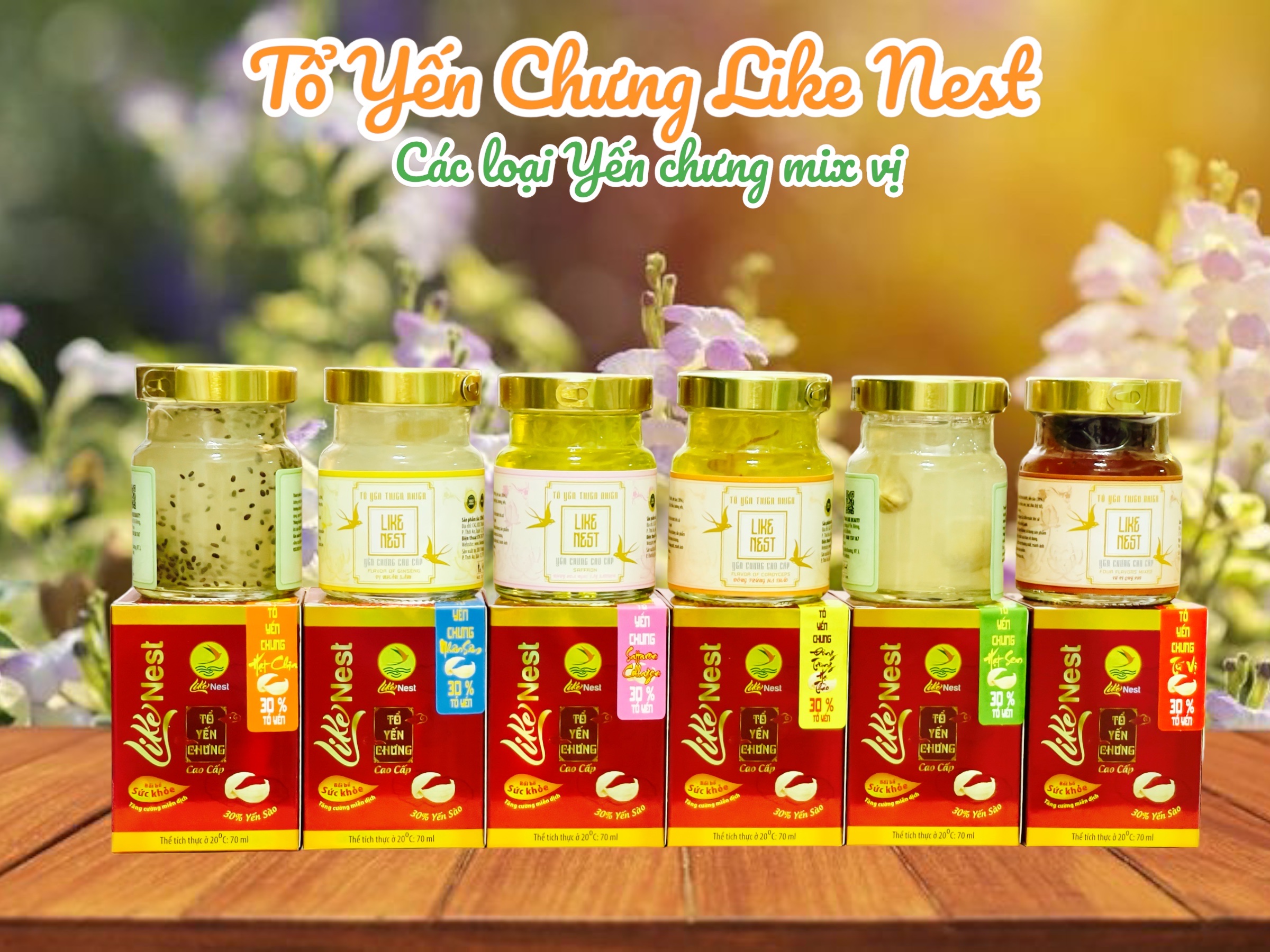 Yến Chưng Mix Đủ Vị 30% Yến Like Nest