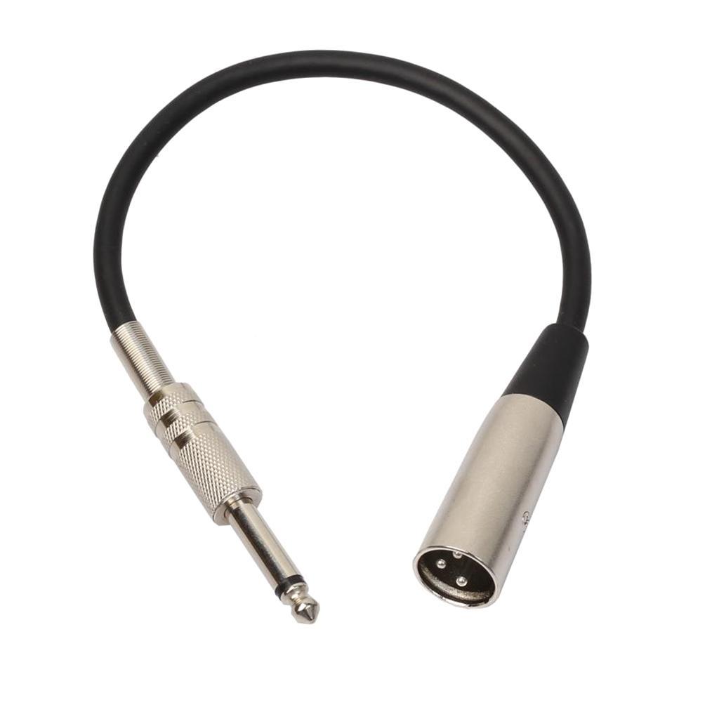 1ft 1/4 TRS XLR 3-pin Male Stereo to 6.35mm   Male Microphone Mic Cable