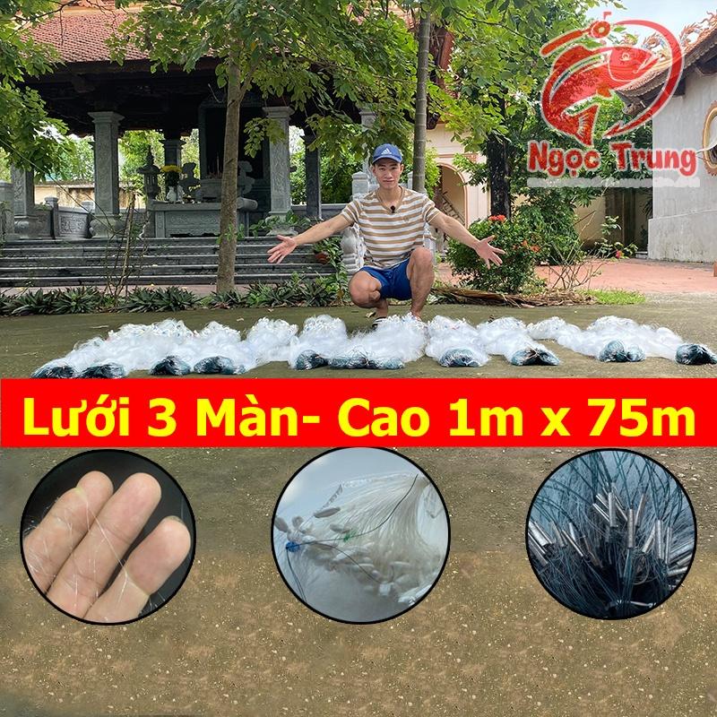 Lưới Đánh Cá 3 Màn, Cao 1m Dài 75m Then 3