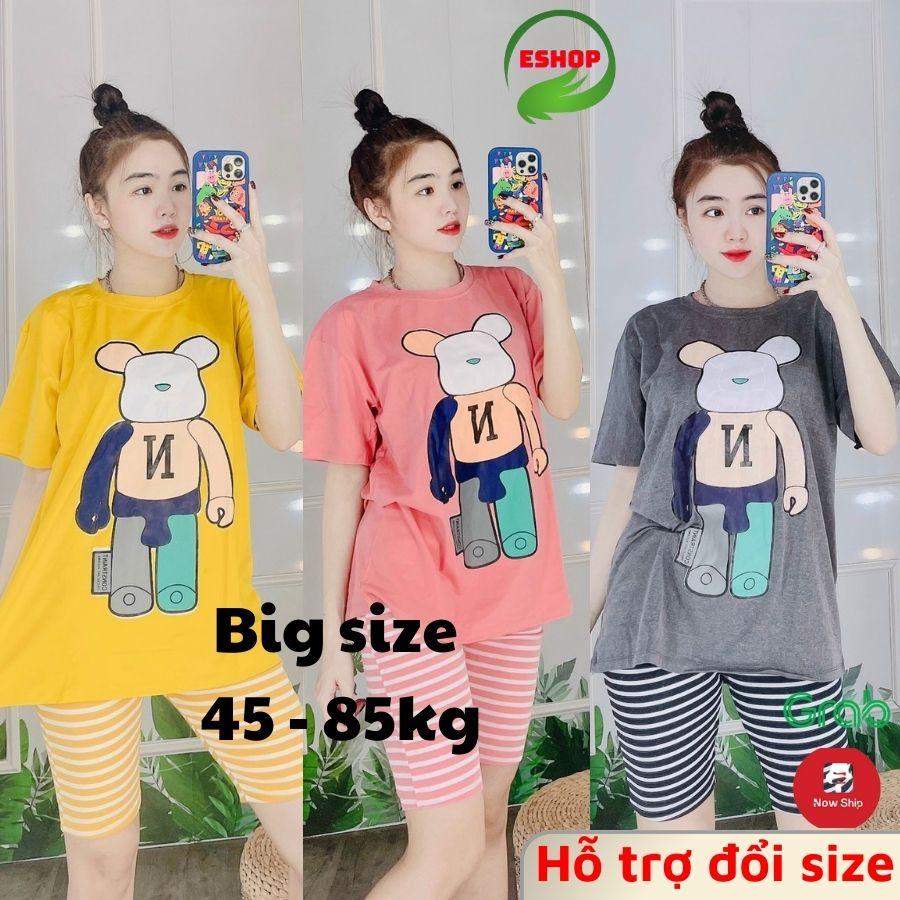 Đồ ngủ nữ thể thao Set đồ bộ nữ quần lửng ngố thun cotton co giãn bigsize Đồ bộ nữ đồ mặc nhà đẹp dễ thương ESHOP DB17