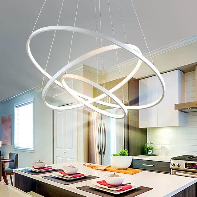 Thiết kế mới - Đèn thả vòng LED ánh sáng hiện đại - 5 mẫu tùy chọn nhiều kích thước
