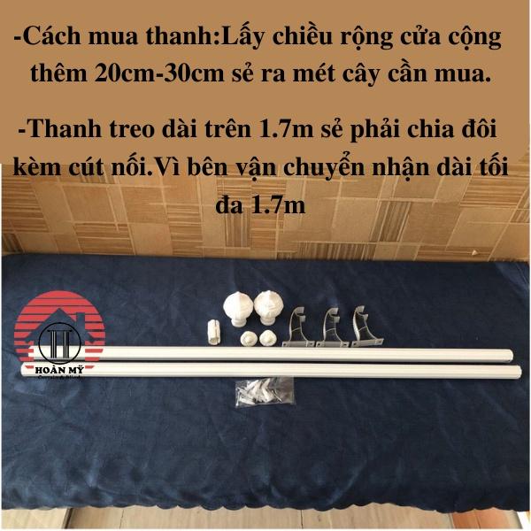 Thanh treo rèm,cây treo rèm cửa sổ,cửa chính làm từ hợp kim nhôm lõi 3 chấu chắc chắn tặng kèm vít và tike